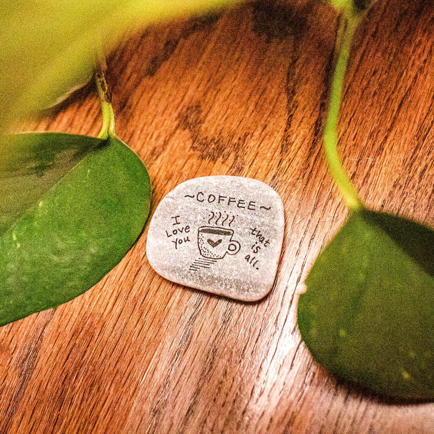 Stone art magnet 25 coffee I love you