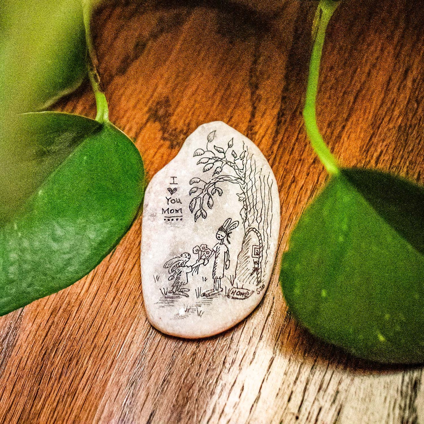 Stone art magnet 27 I love you Mom