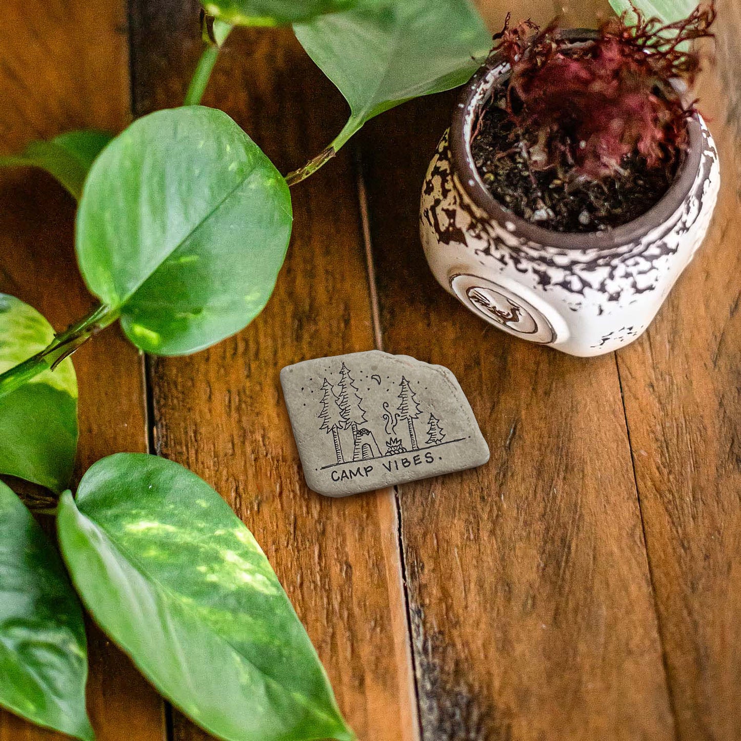 Illustrated stone magnet 36 camp vibes 1