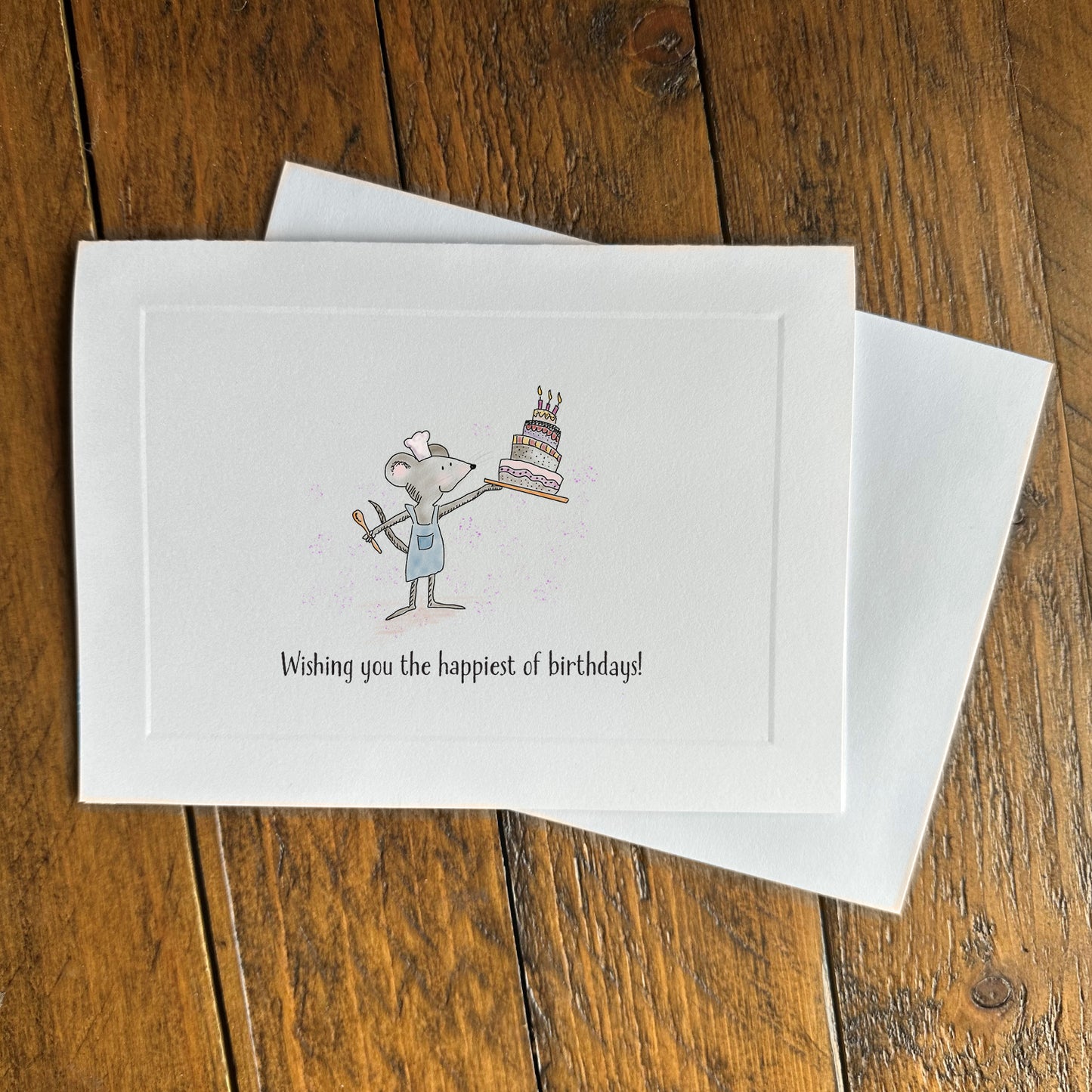 birthday greeting card - chef mouse