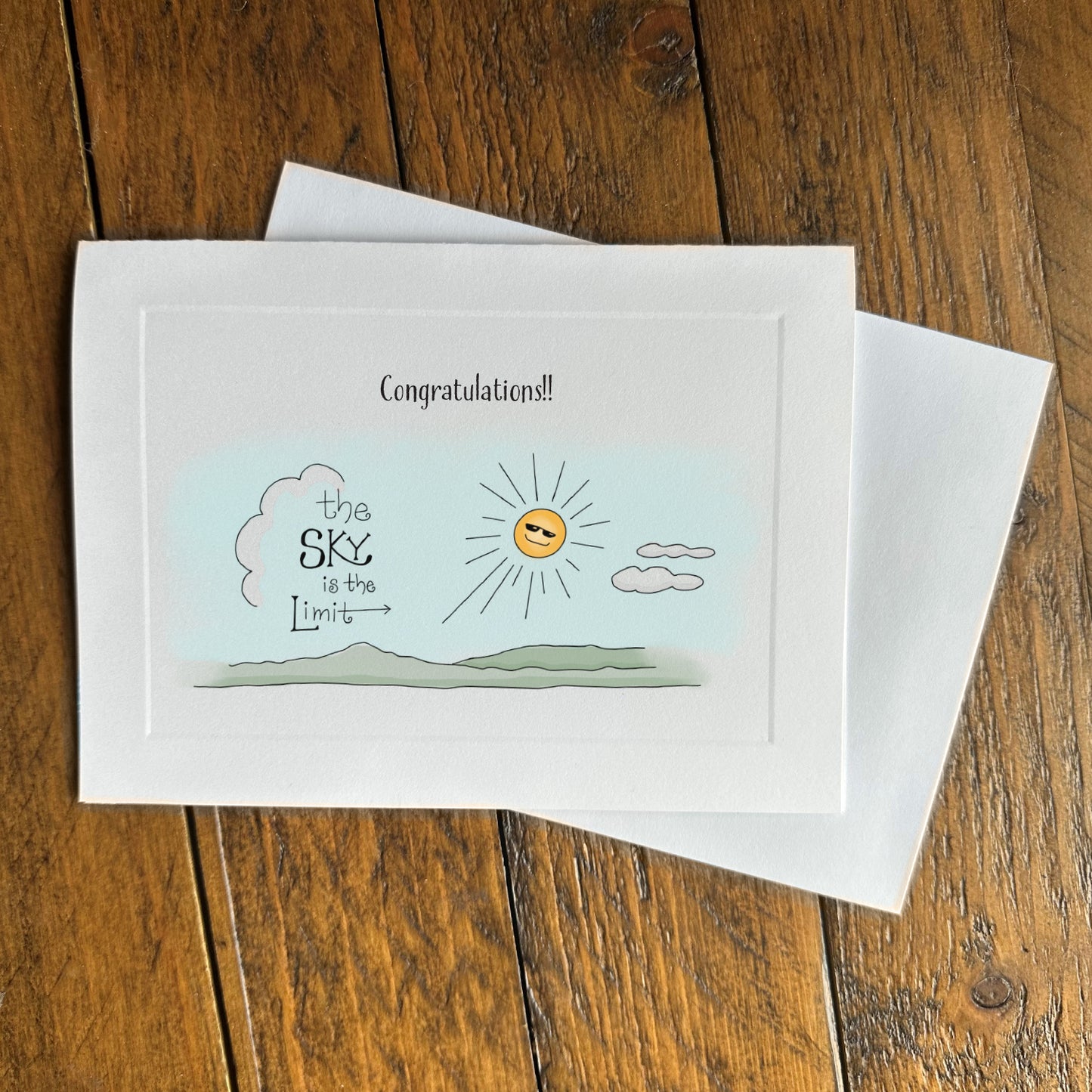 graduation greeting card - the sky is the limit sun