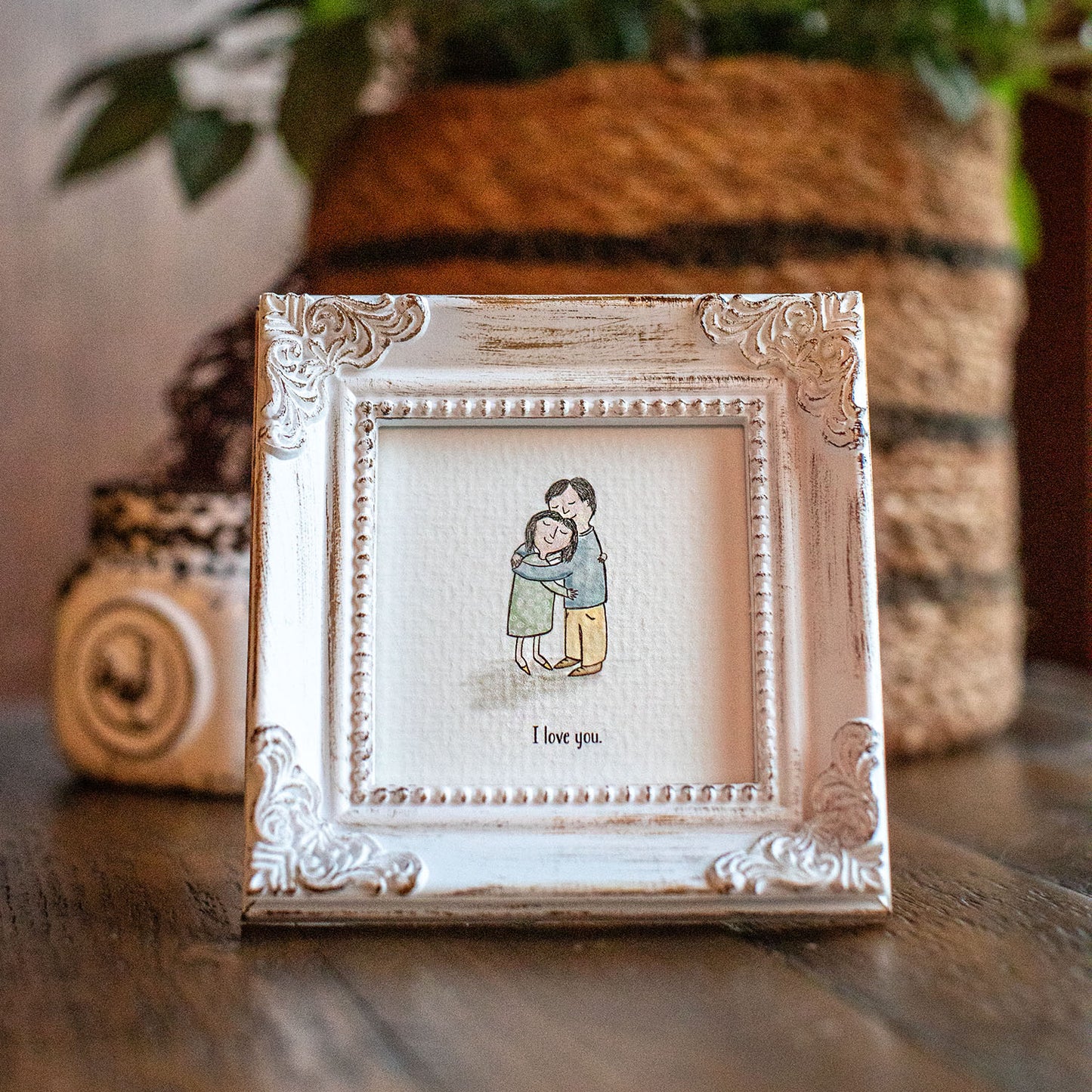 Framed Illustration - 1 I love you hug