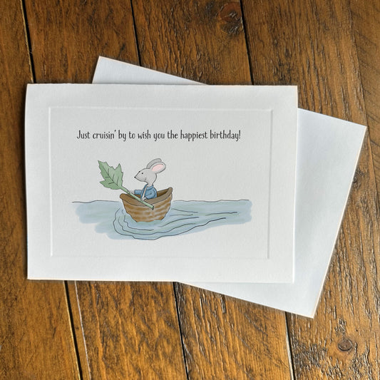 birthday greeting card - mouse adventure