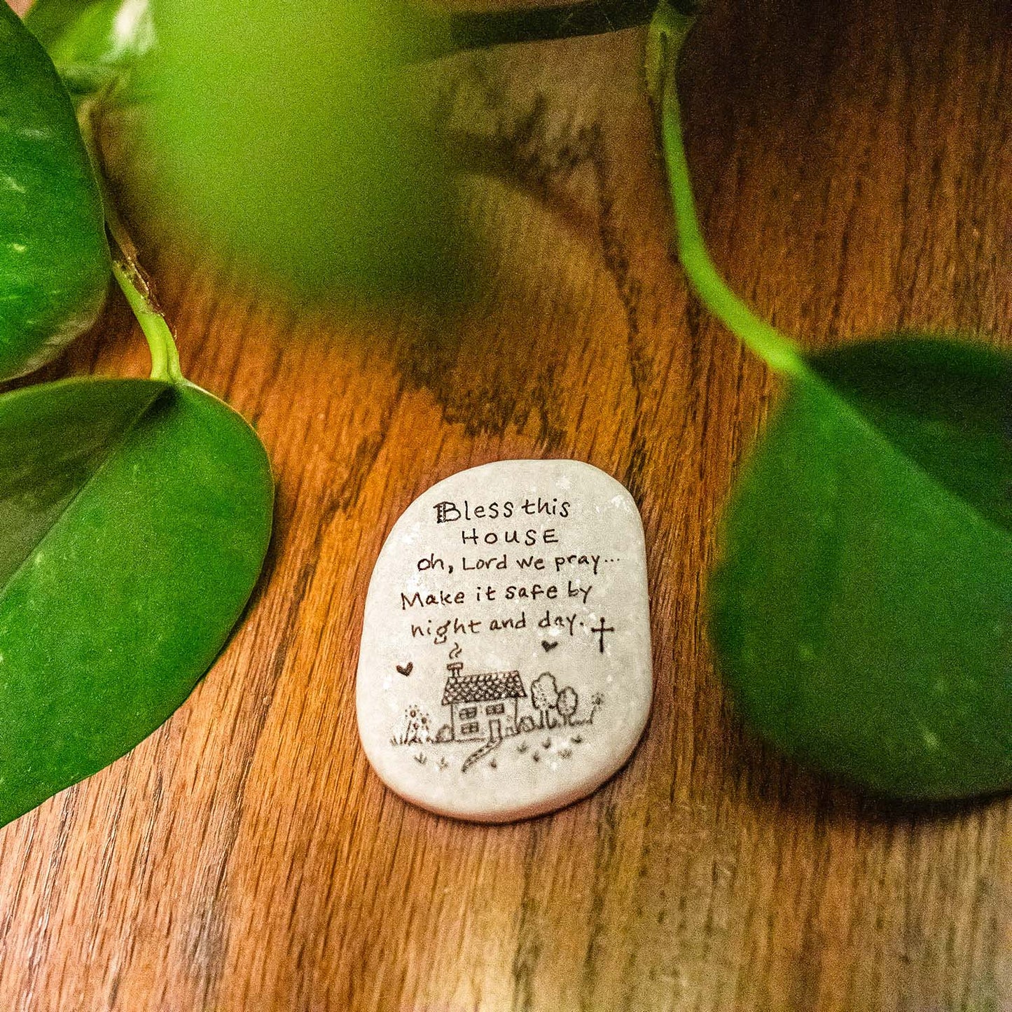 Stone art magnet 8 bless this house