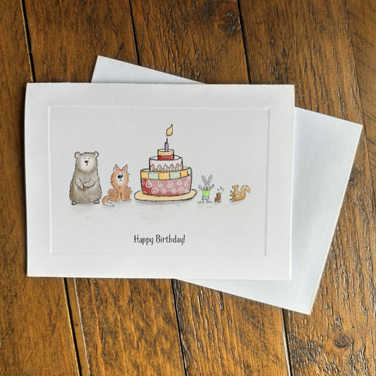 birthday greeting card - gang's all here