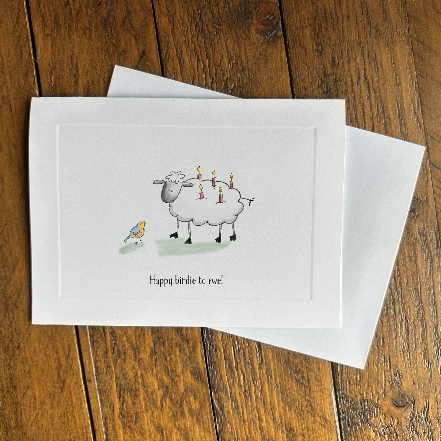 birthday greeting card - birdie to ewe