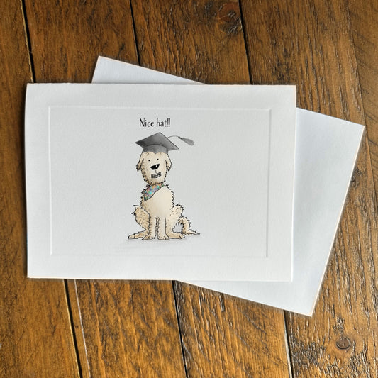 graduation greeting card - dog nice hat