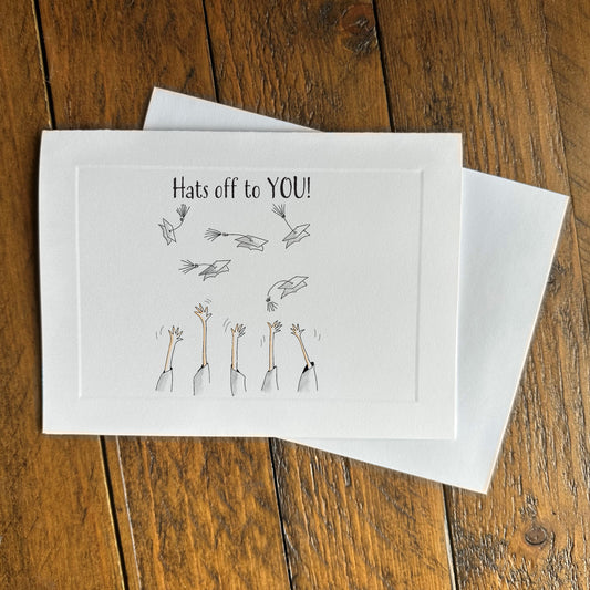 graduation greeting card - hats off to you!