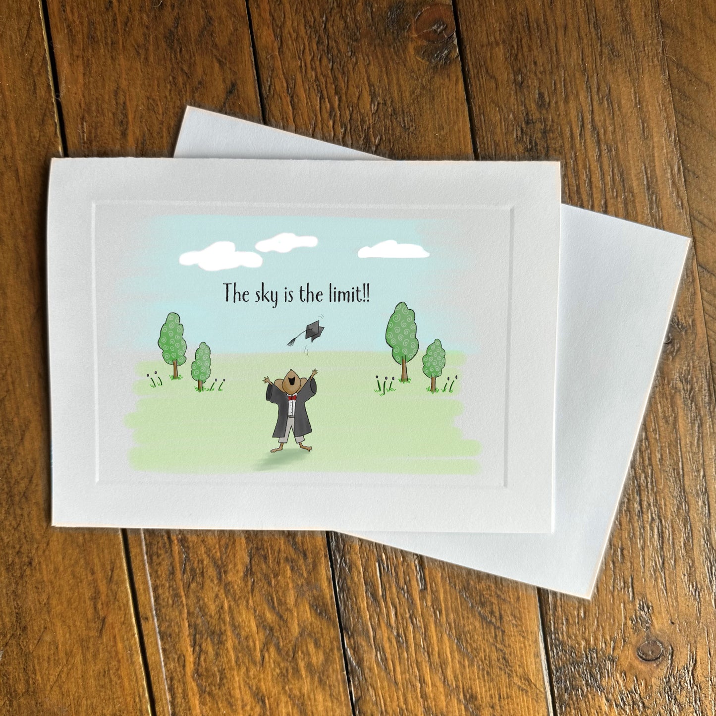 graduation greeting card - the sky is the limit mouse