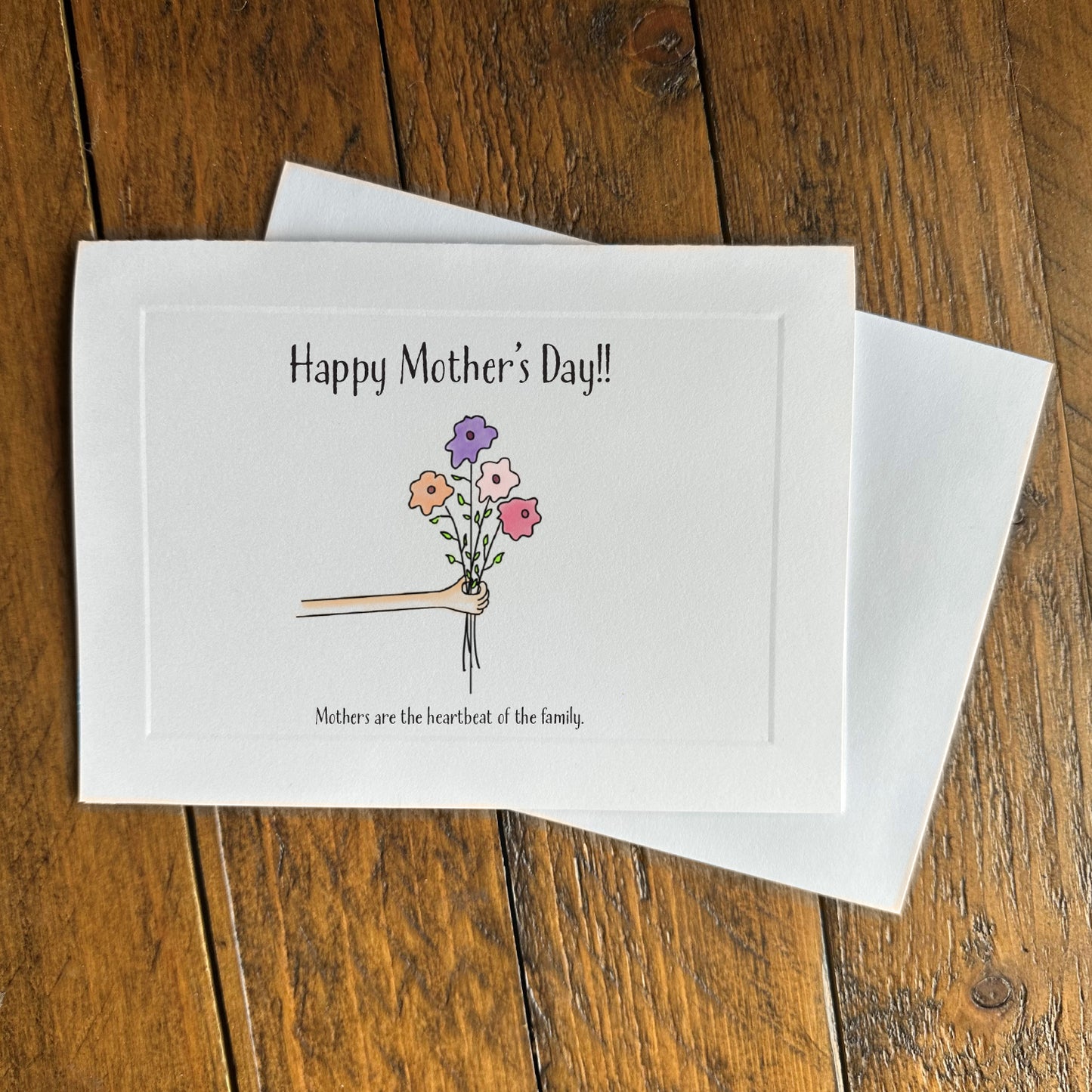 Mother's Day card - HMD flowers heartbeat